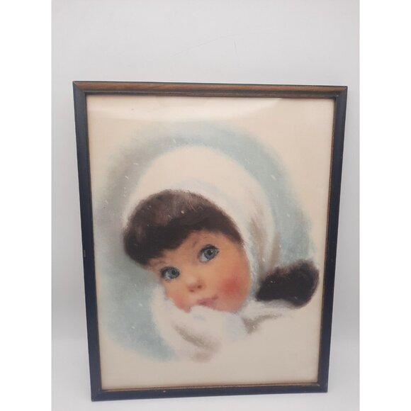 Francis Hook Northern Paper Mills Tissue Child Girl Print 11" x 14" Framed - Picture 1 of 8